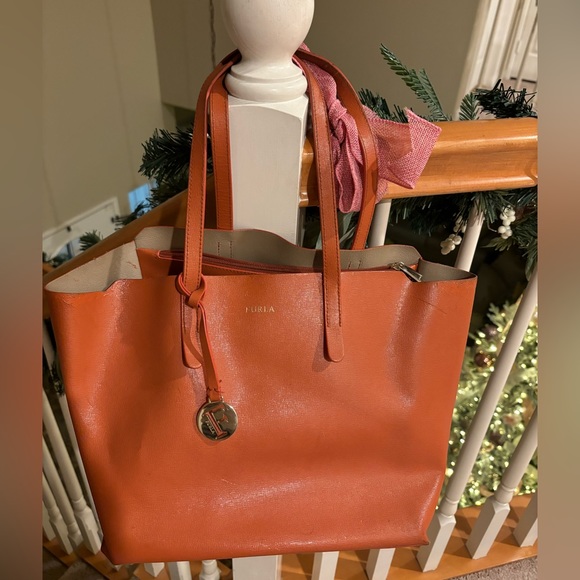 Furla Handbags - Furla Orange Leather Bag